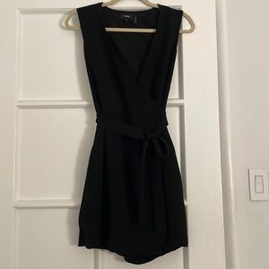Theory Black Sleeveless Wrap Romper